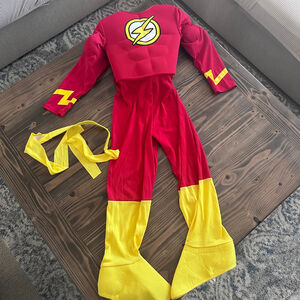 Flash Costume Boys 7/8 Rubies Muscle Suit DC Superhero Red